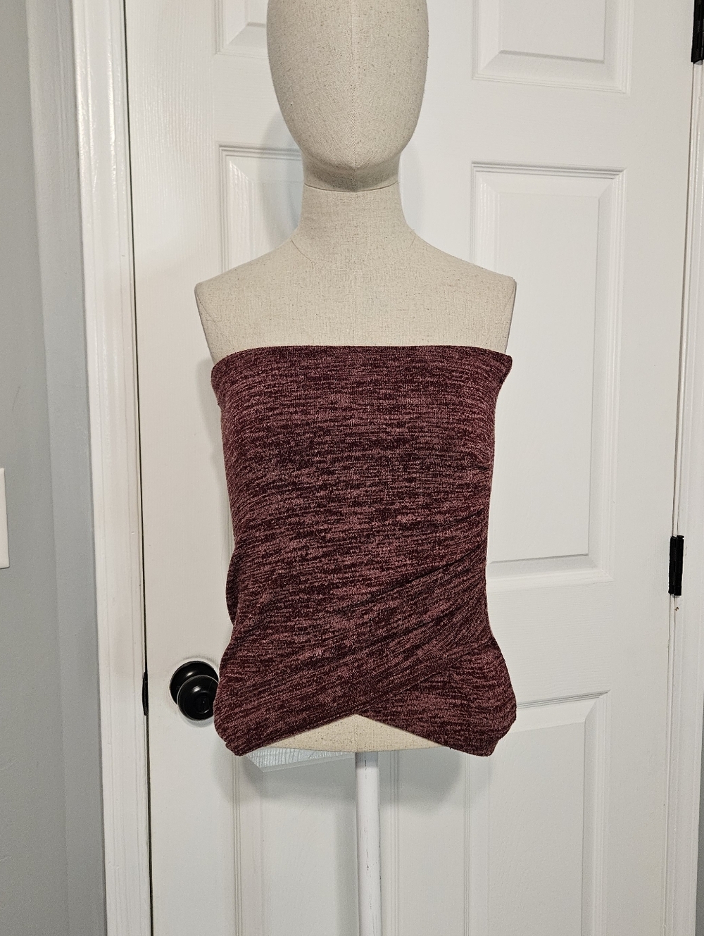 Fashion Nova Burgundy Sweater Tube Top